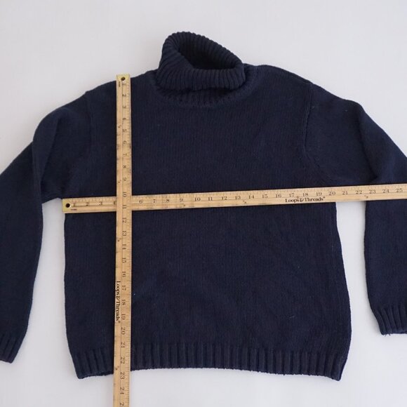 Vintage Dress Barn Navy Turtleneck Sweater Minimalist Preppy Quiet Luxury M - Picture 4 of 9